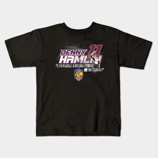 Denny Hamlin Night Race Kids T-Shirt by art.Hamdan